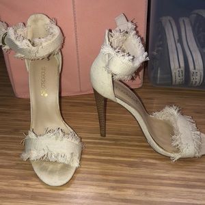 Cream Fringe heels